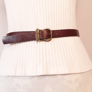 💎Etienne Aigner Broken In Leather Belt Womens 30 Waist Pecan Brown